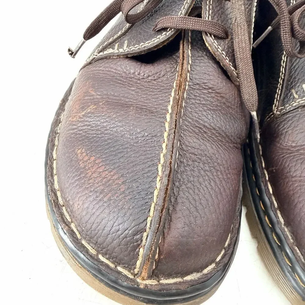 Dr. Doc Martens Brown Pebbled Leather Lace Up Casual Oxford Shoes US Men Size 11